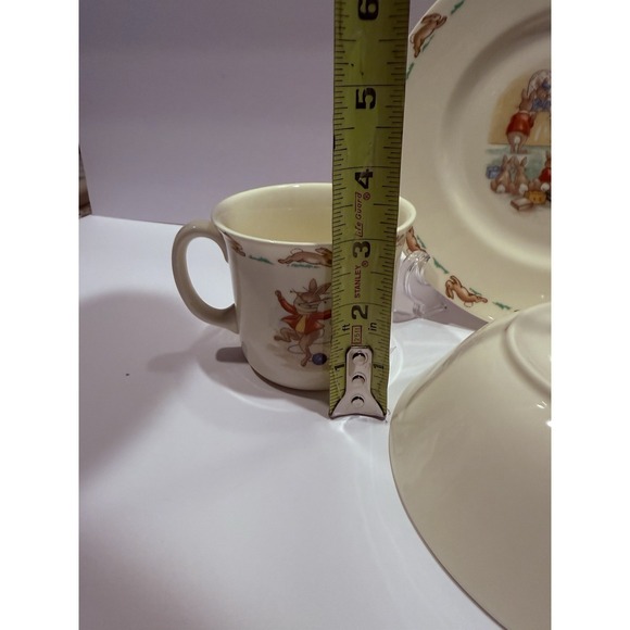 Royal Doulton Bunnykins 3pc Set Bowl Plate Mug Vintage England - Picture 8 of 11